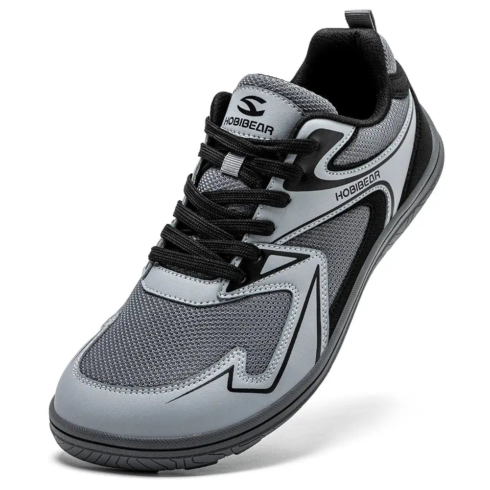 HOBIBEAR barefoot minimalist shoes, gray/black, unisex wide-width outdoor sneakers