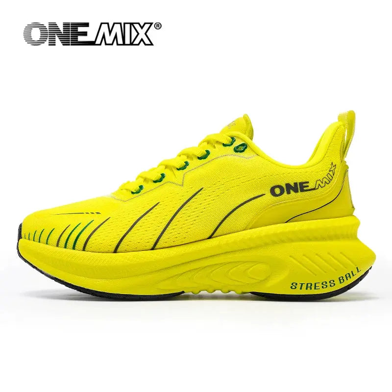 ONEMIX Cushioning Running Shoes For Men And Women Heavy Runners Lace Up Non Slip Outdoor Athletic Sneakers