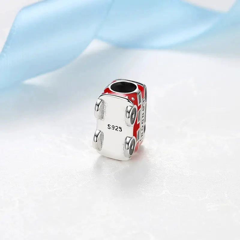 925 Sterling Silver Travel Theme Charms Beads London Bus Paris Suitcase Sam Panda Bracelets Necklaces Women DIY Jewelry