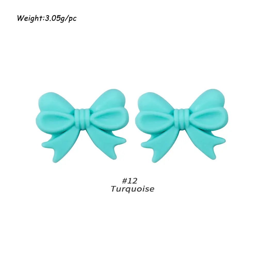 10Pcs Crown Bowknot Silicone Beads For Jewelry Making Diy Necklace Keychain Bracelet Craft Supplies