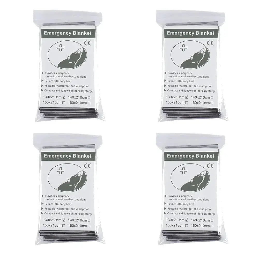 1 To 10 Pack Emergency Thermal Blanket Kit Military Rescue Mylar Foil Windproof Waterproof First Aid Camping