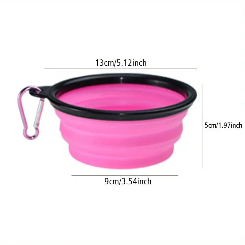 Foldable Dog Travel Bowl Portable Silicone Water Bowl with Lip