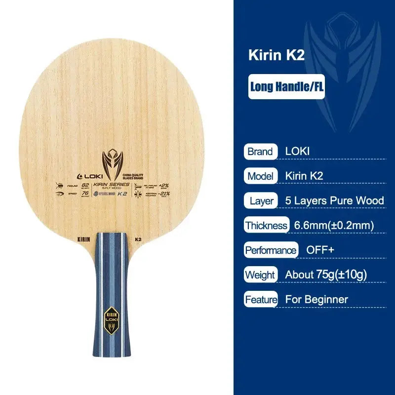 Loki Kirin K1 K2 K3 Table Tennis Blade FL Grip 7 Ply Off Plus Carbon GF Fiber Pure Wood Beginner Paddle