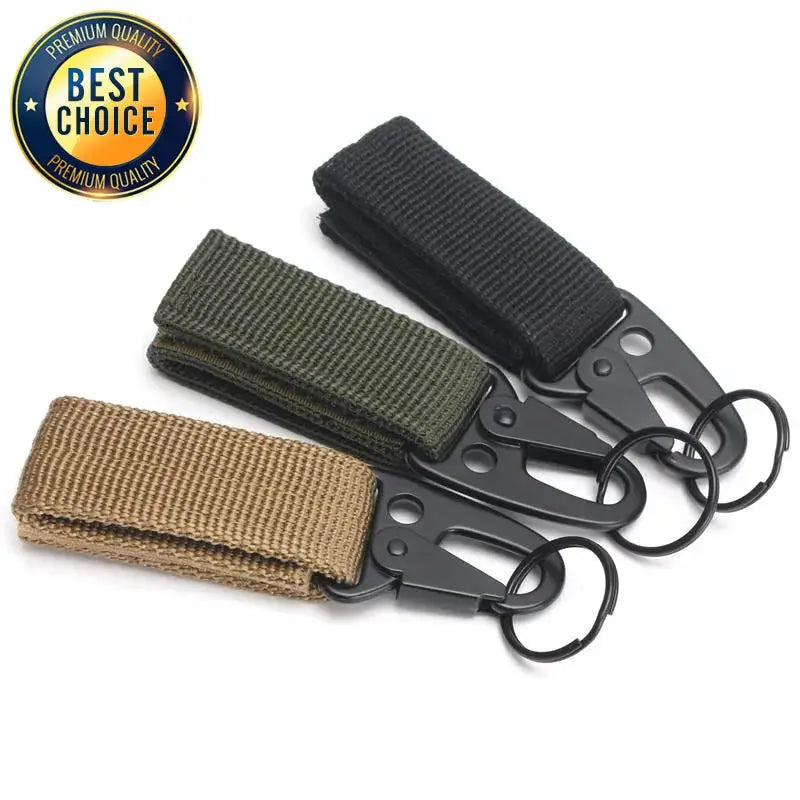 Simples Market carabiner high-strength nylon key hook MOLLE belt hanging system, 3-pack in tan, olive green and black