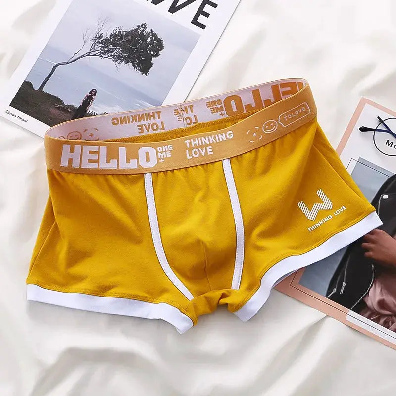 Men's Cotton Boxer Shorts Underwear Breathable Soft Fit With Letter Belt Design 3 Color Options Sizes L XL 2XL 3XL
