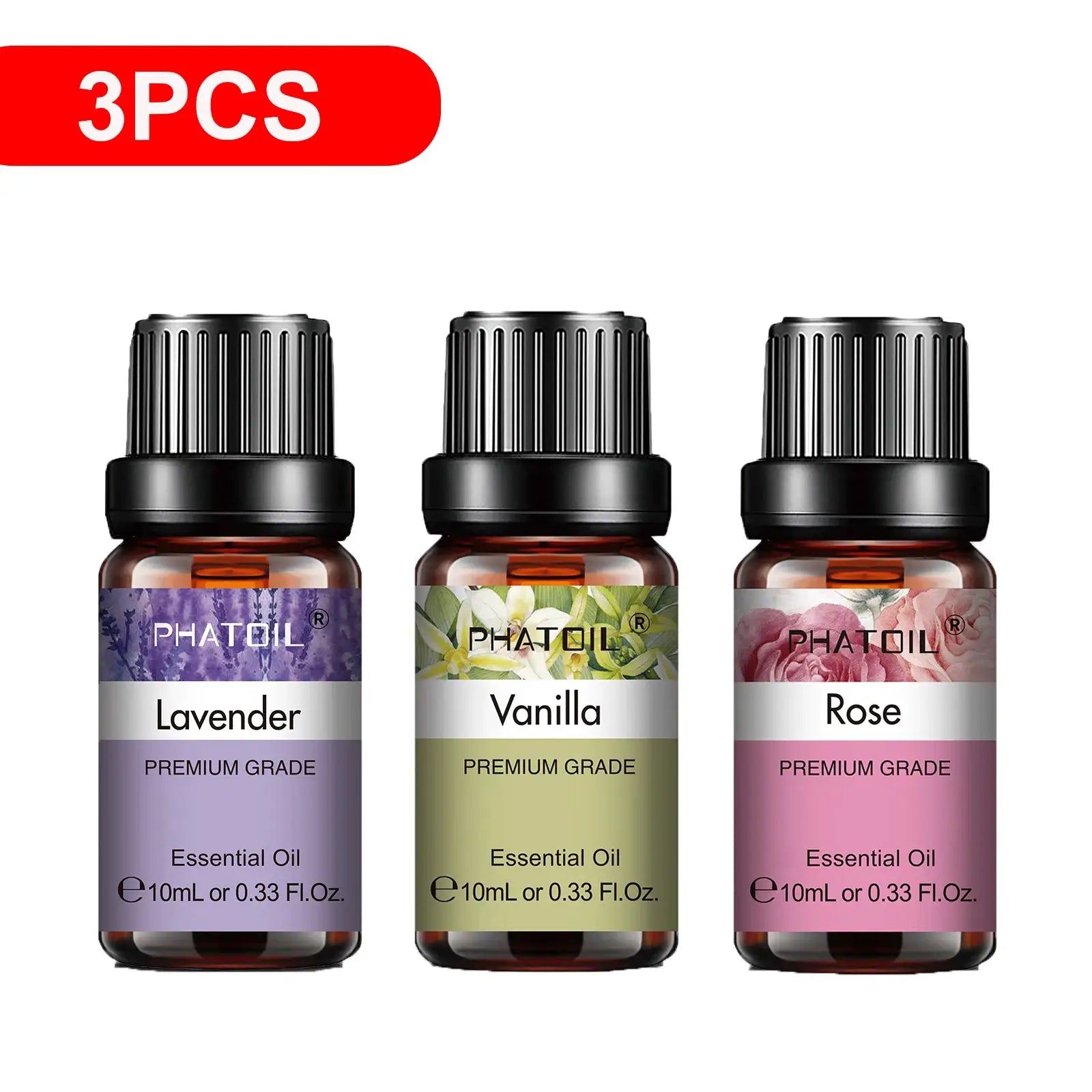 PHATOIL 10ml Natural Plant Essential Oil Eucalyptus Lavender Bergamot Vanilla Peppermint For Diffuser