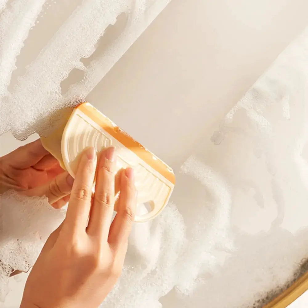 Simples Market non-scratch silicone squeegee; beige blade with orange edge for kitchen sink