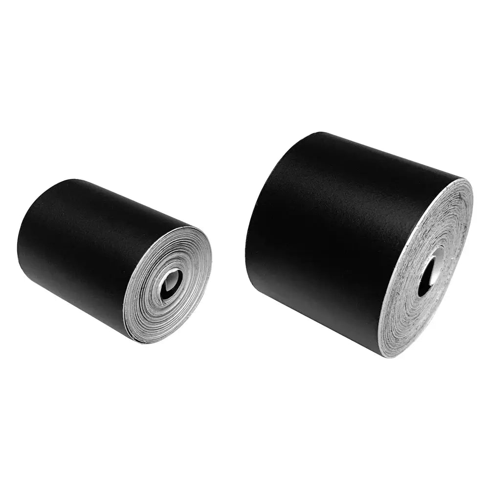 Two rolls of black car vinyl wrap film for vehicle protection.