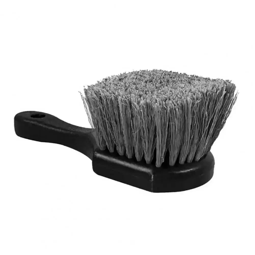 Simples Market car wheel cleaning brush with short black handle and dense gray bristles