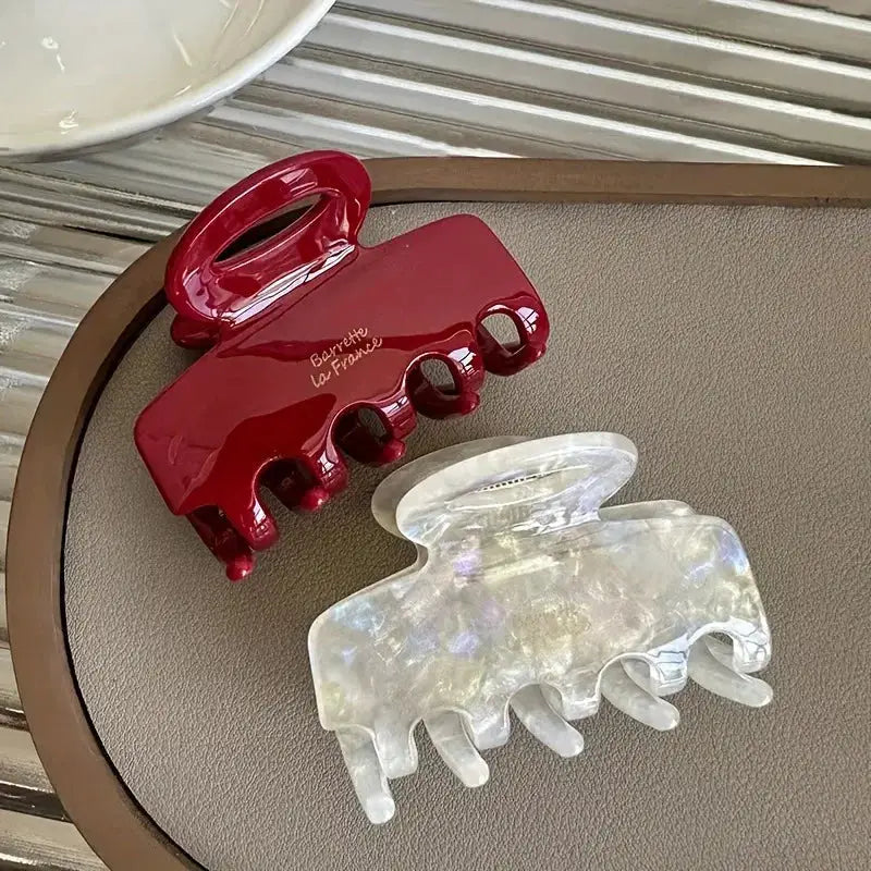 NovaLocks 5.5cm Acetate Hair Crabs Red Clips For Girls And Women Durable Secure Hair Ties With Korean Fashion Appeal