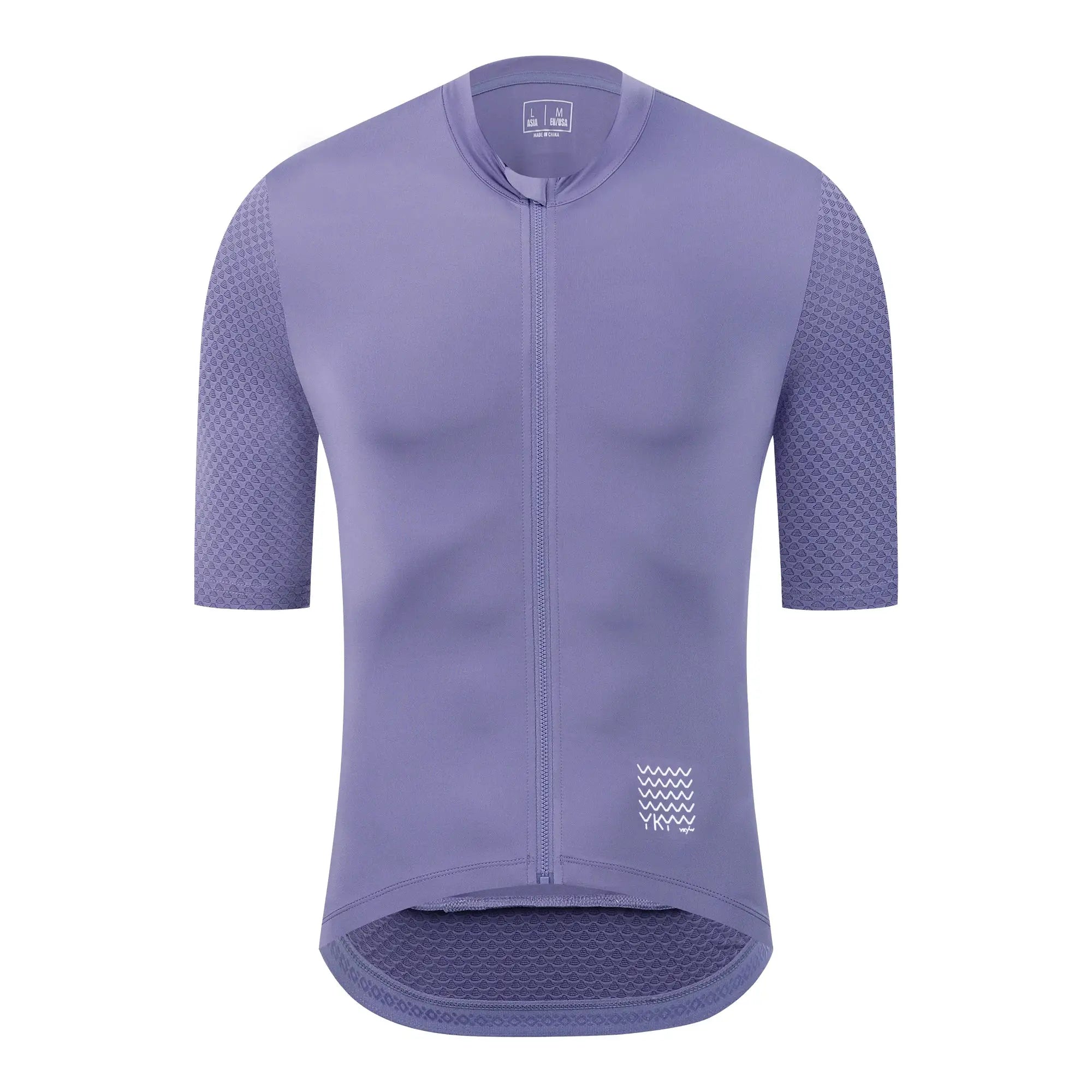YKYWBIKE men's cycling jersey, purple breathable short-sleeve road bike shirt with full zipper