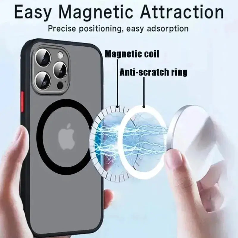 Luxury Armor Matte MagSafe Case for iPhone 11 Through 17 Pro Max Mini Plus Shockproof Protection