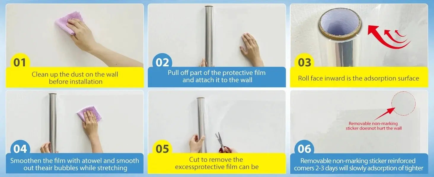 Self-adhesive wallpaper roll, transparent marble-imitation tile, waterproof wall sticker for bedroom, living room, and bathroom