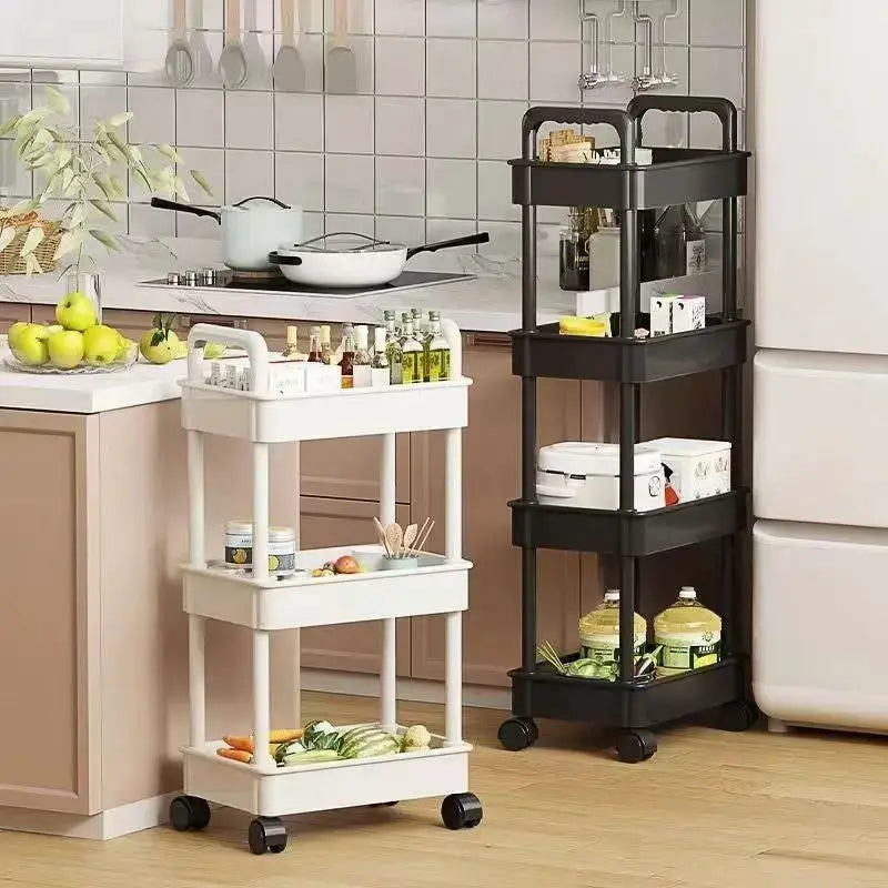 5 Layer Kitchen Storage Shelf Mobile Trolley Floor Standing Multi Layer Rack For Bookshelf Snacks Fruits Vegetables