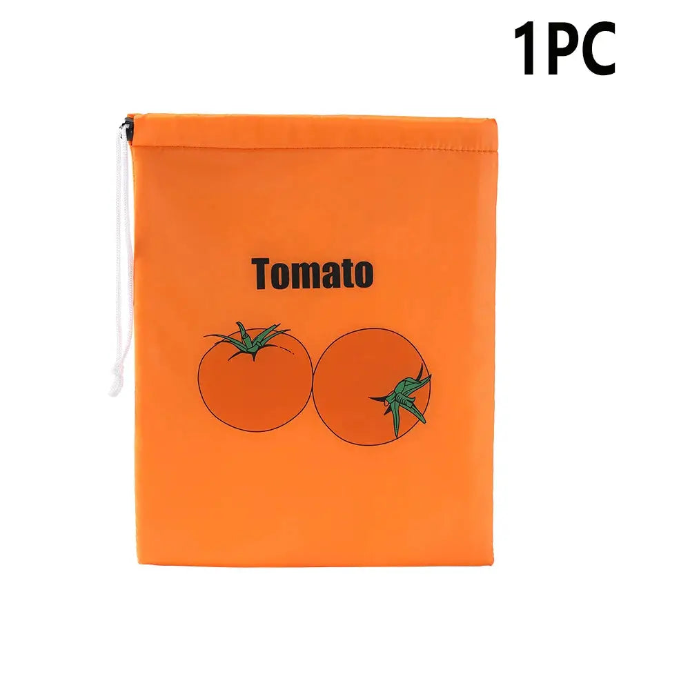 Banana storage bag orange by Simples Market with tomato graphic