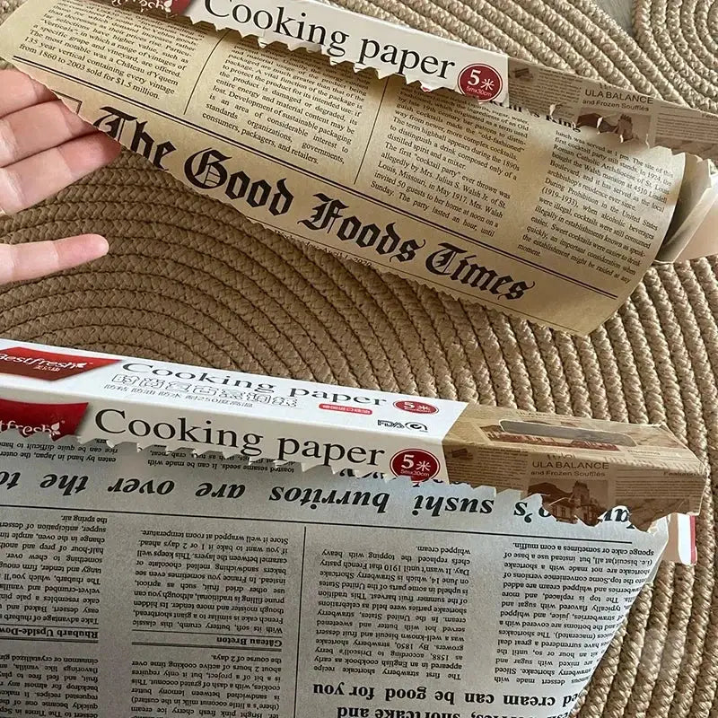 Retro English Newspaper Greaseproof Paper Wrappers for Baking and Food Service for Sandwiches Burgers Fries Cookies