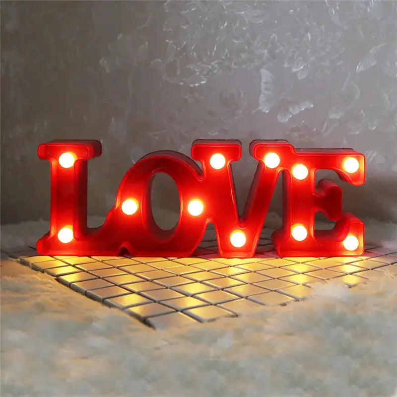 Love Heart LED Lamp for Weddings and Parties Romantic Night Light Pink Red Home Decor Gift