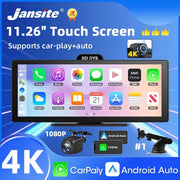 11.26 Inch 4K Dash Cam CarPlay Android Auto GPS Dual Lens Bluetooth