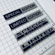 3D Metal Aluminium Silver Black Logo Emblem Badge for Car Fender and Trunk Universal Fit Limited Edition