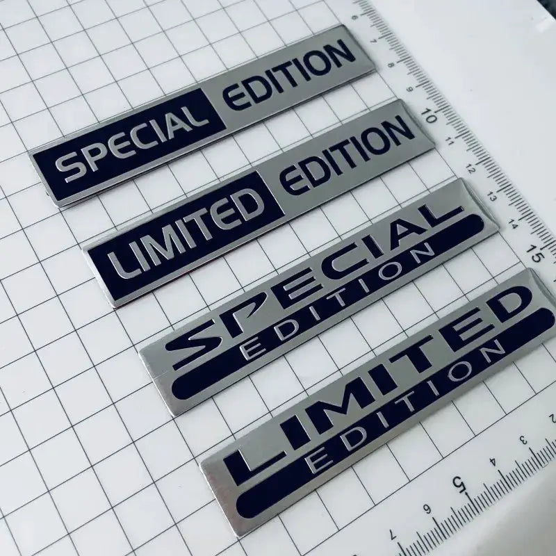 3D Metal Aluminium Silver Black Logo Emblem Badge for Car Fender and Trunk Universal Fit Limited Edition