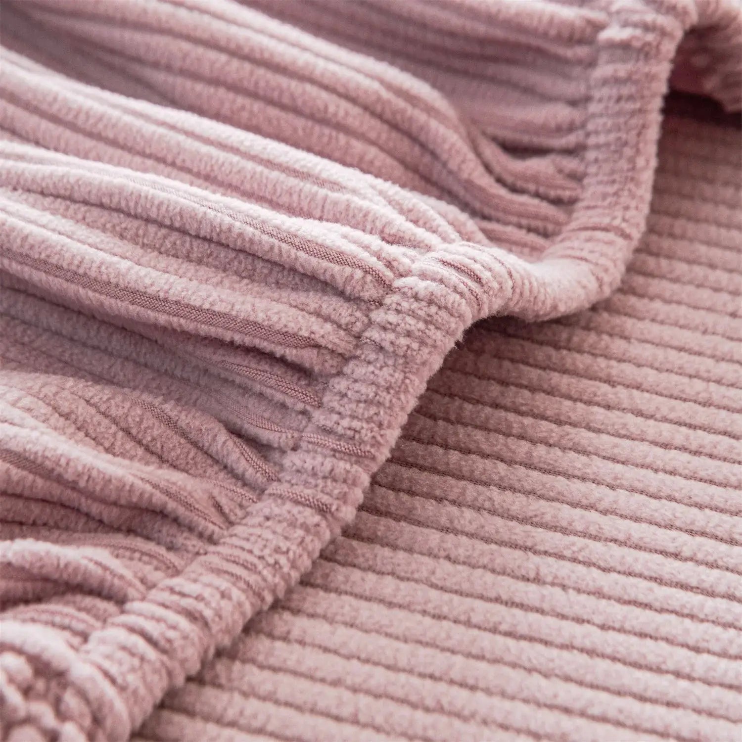 Sofa cushion cover Simples Market, pink thick-striped jacquard, removable and washable.