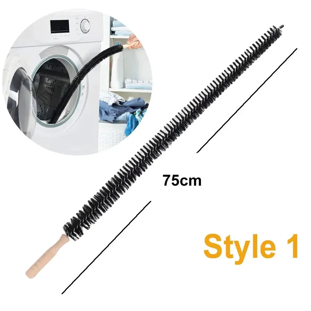 Simples Market flexible long 75cm cleaning brush with black bristles for pipelines, washers, and lint removal