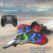 E72 Drone from Simples Market; foam quadcopter with LED lights and remote controller