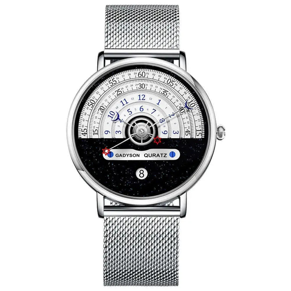 Mens Business Quartz Watch With Date Calendar Stainless Steel Strap Professional Style