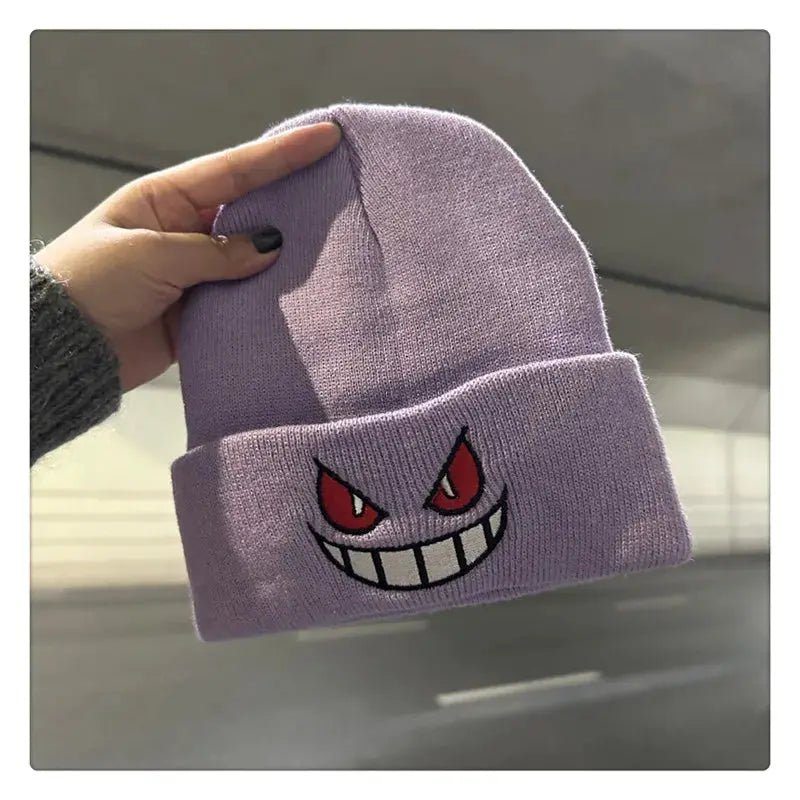 Anime Cap Unisex Embroidered Knitted Hat For Adults And Kids Cartoon Pattern Cosplay Prop Halloween Christmas Gift
