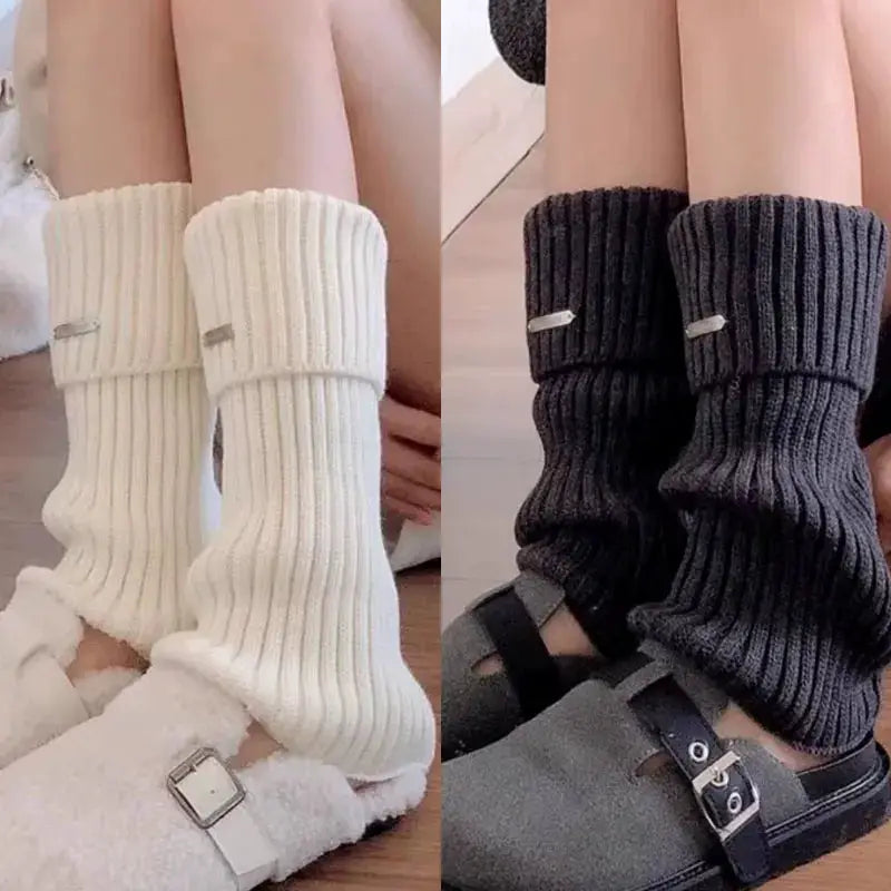 NovaWear Womens Knitted Leg Warmers 2 Pairs Acrylic Material Flexible Length For Cozy Autumn Winter Coverage