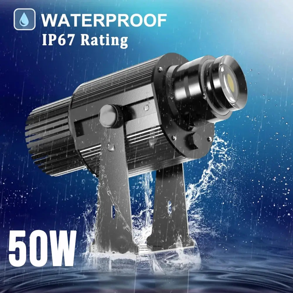 Custom gobo projector light outdoor 50W LED IP67 waterproof rotating logo spotlight