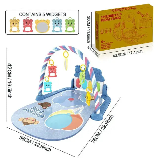 Baby Music Activity Gym Play Mat For Newborn And Infant Crawling Development With Piano Keyboard Toys Gift