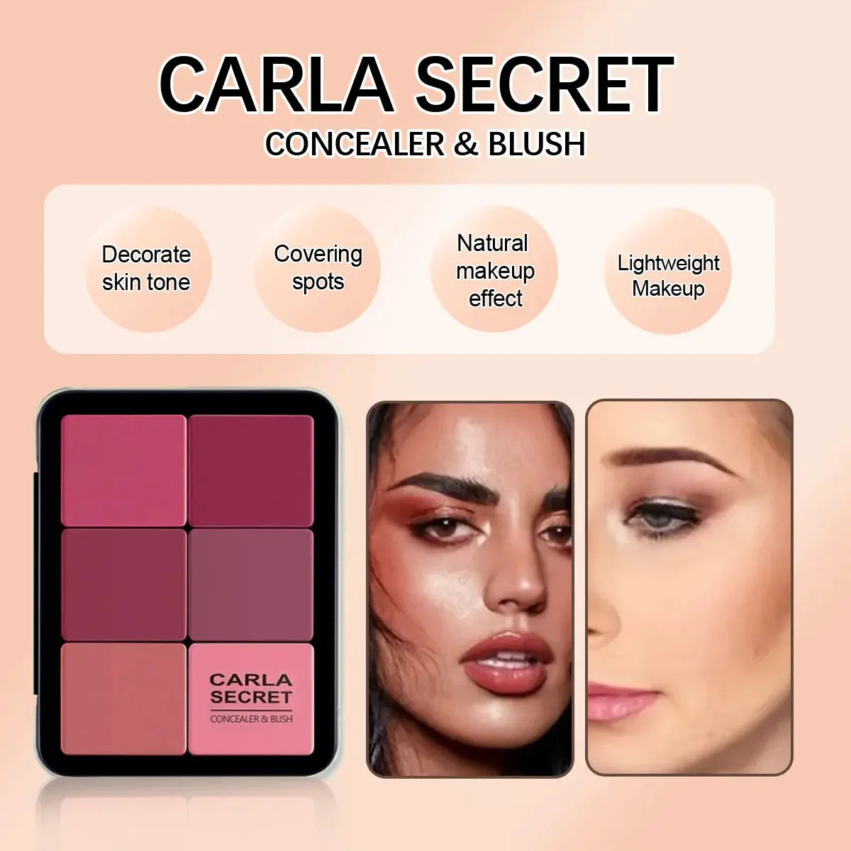 LuxeGlow 12 Color Concealer And Blush Palette Matte And Highlight Contour Makeup For All Skin Tones