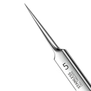 Simples Market No. 5 precision tweezers, stainless steel with ultra-fine pointed tip
