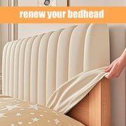 Simples Market queen-size stretch velvet headboard slipcover in cream for upholstered headboards