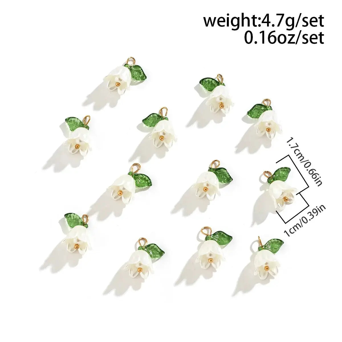 10 Piece Imitation Pearl Bell Orchid Pendant Set With Stereoscopic Leaf And Flower DIY Necklace Bracelet And Earrings