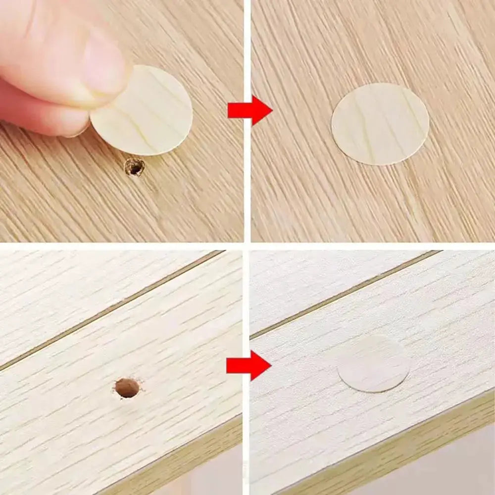 54 Piece Set Wooden Furniture Self Adhesive Screw Cap Stickers For Covering Screws And Holes On Desks Cabinets Drawers