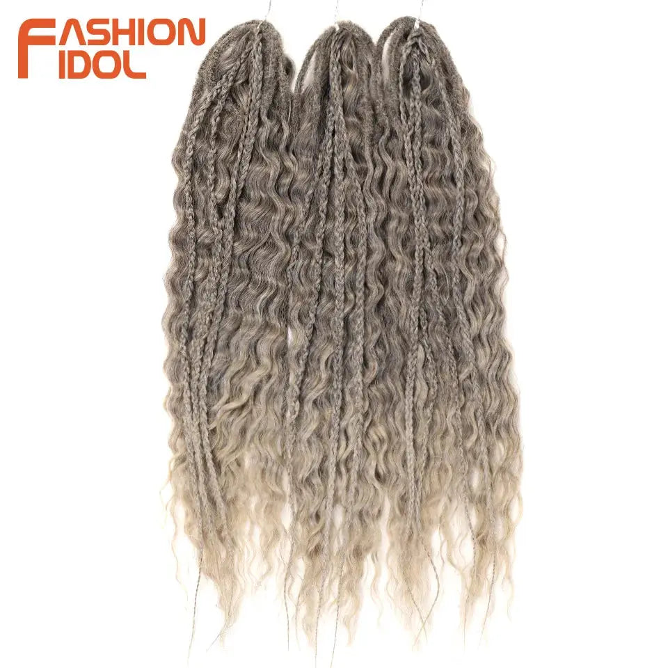 Ariel Hair synthetic twist crochet curly hair, 24in water wave ombre blonde-brown, 3 bundles by Simples Market