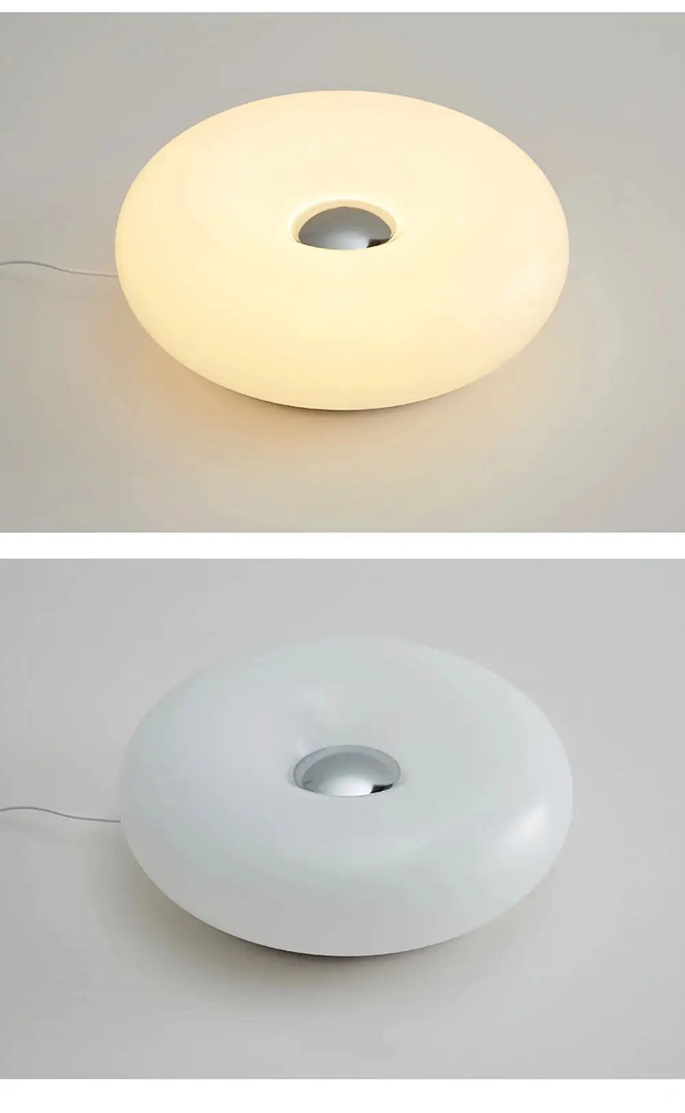 Bauhaus donut table lamp; Simples Market, white and warm-white, USB plug, two lamps