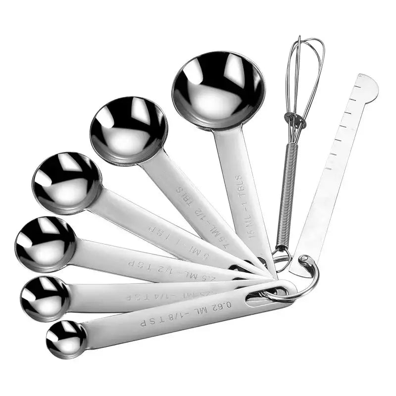 KitchenCraft Stainless Steel Measuring Spoon Set 4 6 7 8 Piece With Scale Durable Food Grade Kitchen Tools