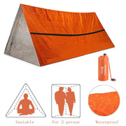 2 Person Emergency Bivy Shelter Kit Mylar Tube Tent Sleeping Bag Waterproof Outdoor SOS Thermal Blanket Reusable
