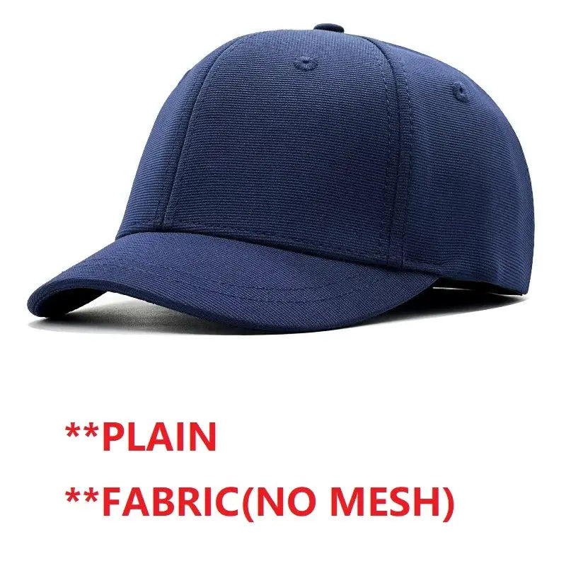 Big Head Hat Back Closed 5cm Short Brim Baseball Cap For Men Mesh Fitted Stretchy Full Closed Caps 56-60cm 61-65cm