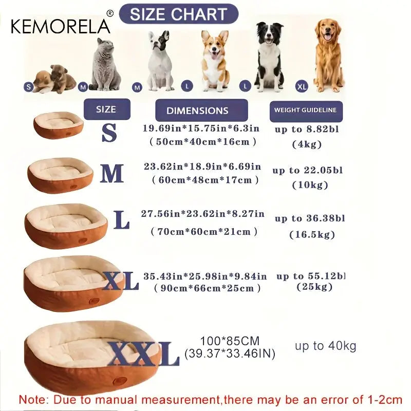 Cozy Oval Snuggle Pet Bed Plush Thickened Cat Bed Warm And Secure For Cats And Small Medium Dogs All Seasons
