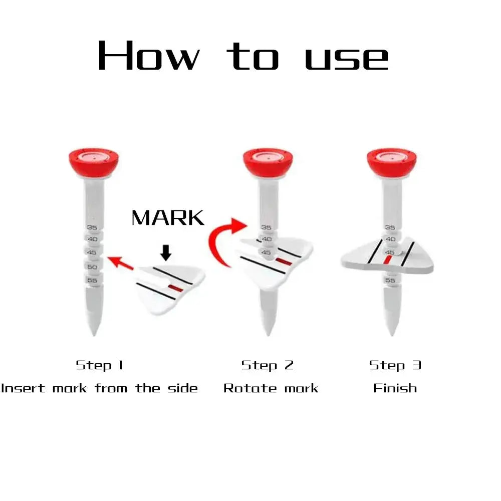 4 Pieces Adjustable Height 33 to 55mm Rubber Golf Tee Training Accessories for Practice and Swing Drills