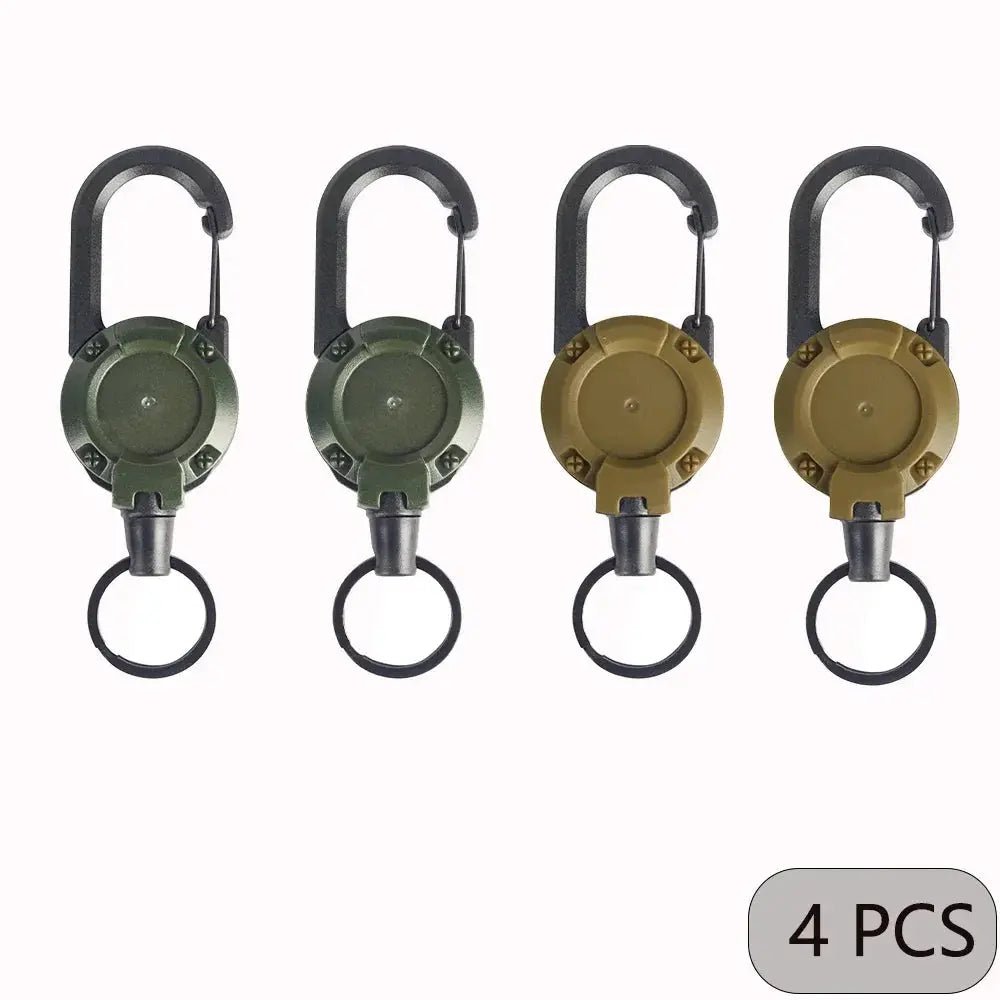 Extendable Retractable Keychain Badge Reels With Carabiner Clip 1 2 4 Pack Heavy Duty For Men Outdoor Bags