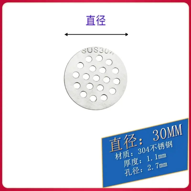 Drain hair catcher Simples Market, 30mm stainless steel perforated disc for kitchen sink or shower drain