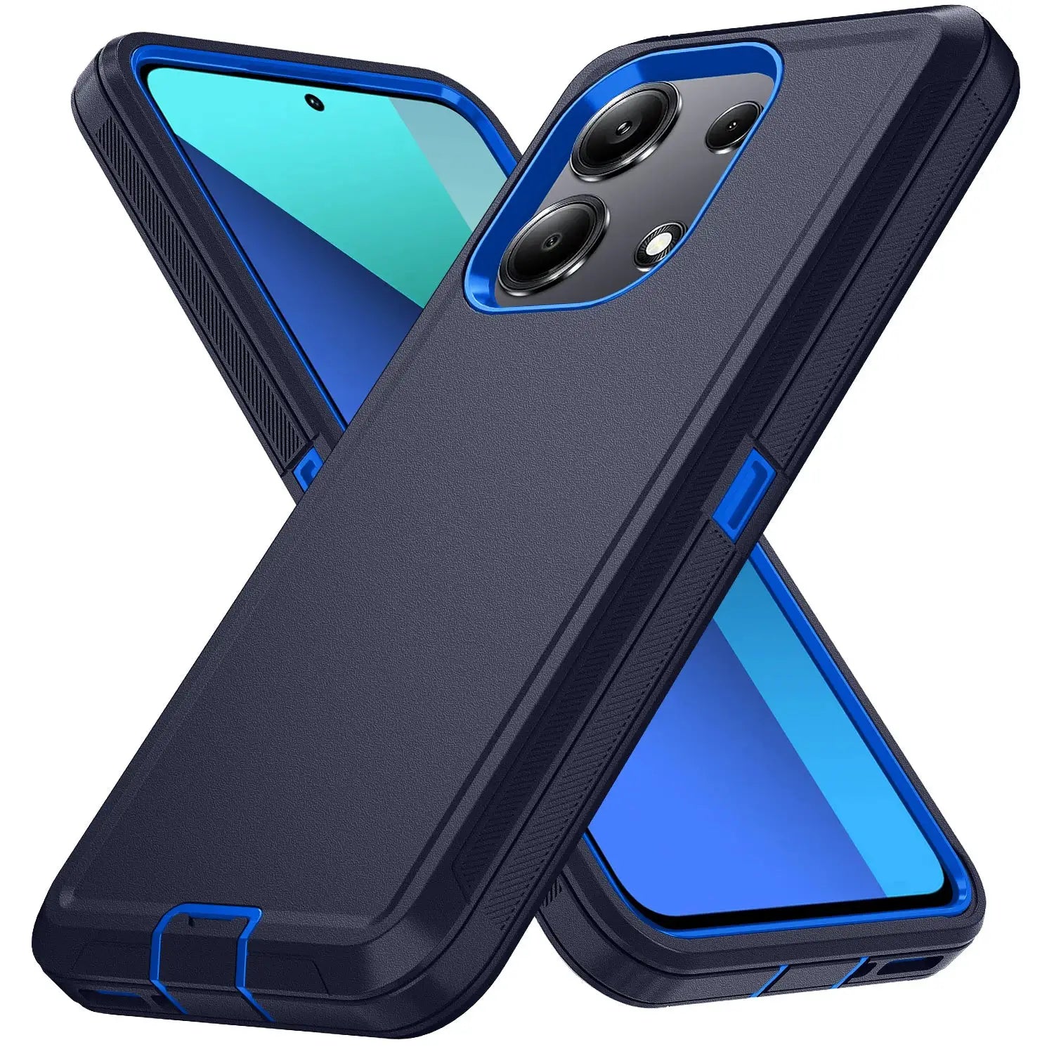 Simples Market Armor rugged shockproof dustproof case for iPhone, navy blue with blue edge trim