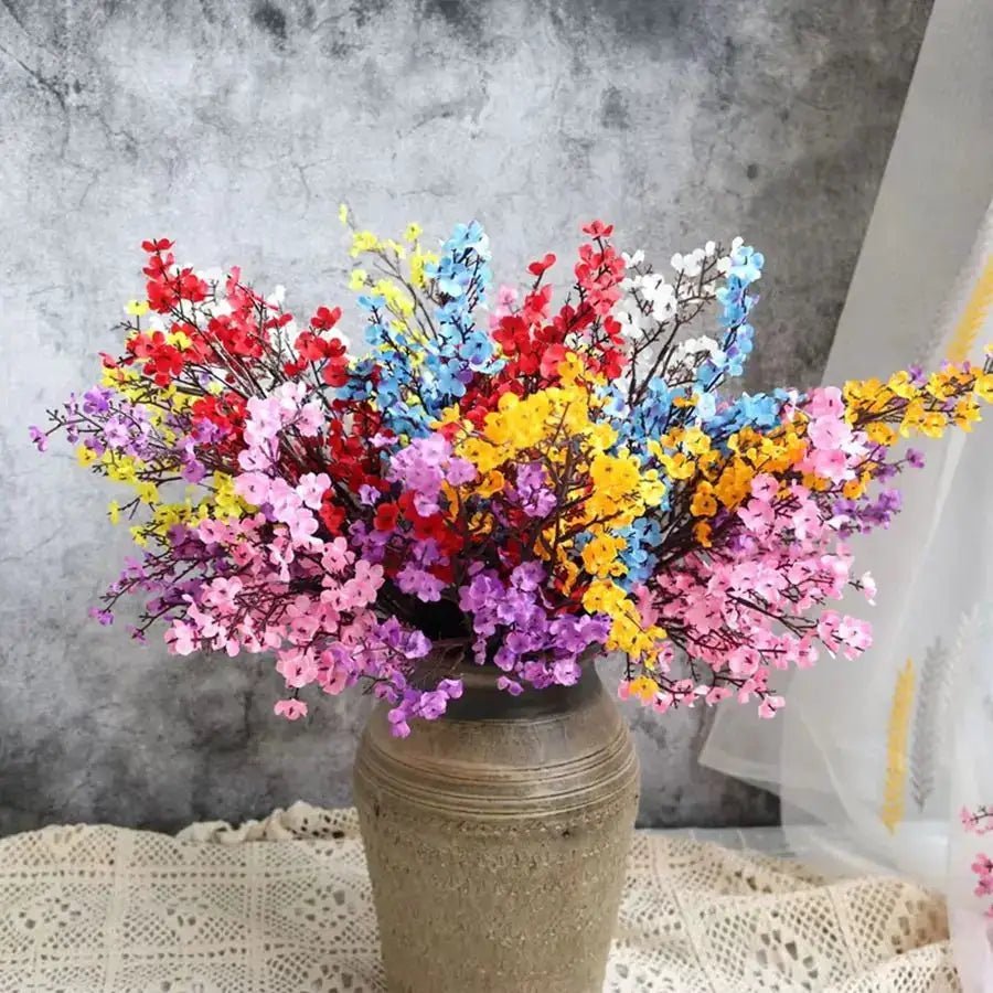 Artificial Cherry Blossom Gypsophila Flowers Quarter Pack for DIY Wedding Bouquet Vases Home Decor Faux Branches - Simples Market