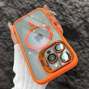 LuxGuard Luxury Magnetic Shockproof Phone Case for iPhone 11 to 16 Pro Max with Stand and Lens Protection