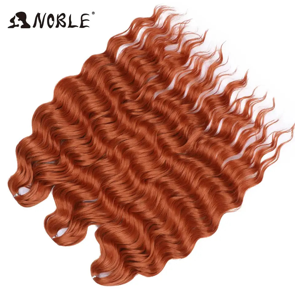 Noble Hair synthetic loose deep wave 24in braiding extensions in copper ombre